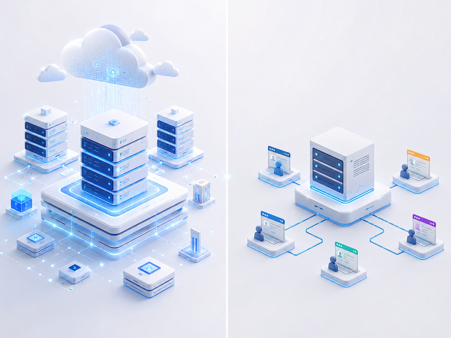 Concept visual comparing moving from shared hosting to Cloud VPS Bangladesh for growing websites