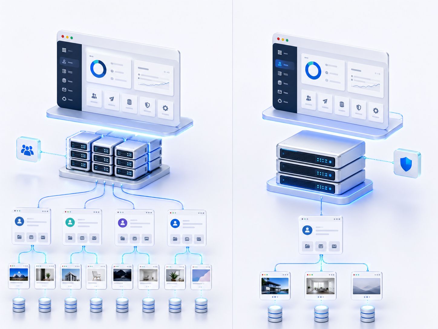 Shared License cPanel VPS visual highlighting unlimited cPanel account path.