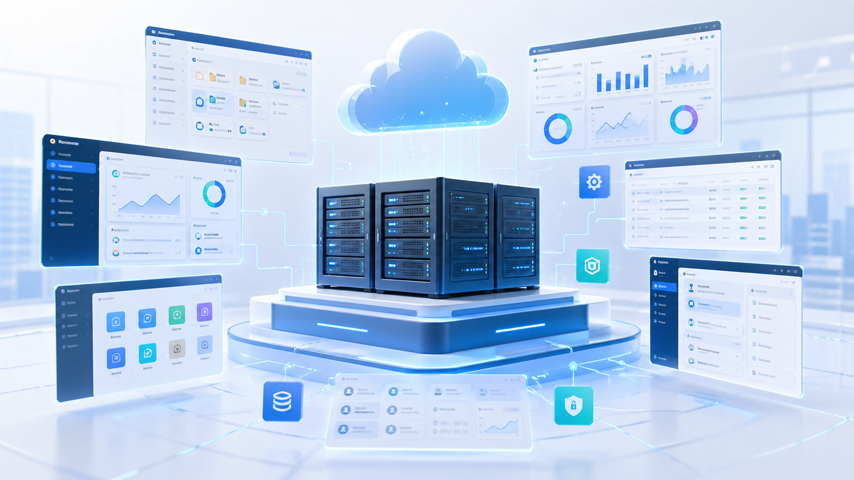 Windows VPS visual for business software and internal company systems.