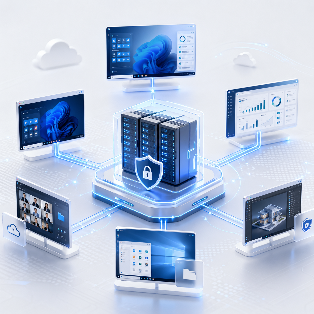 Remote Desktop (RDP) visual on Windows VPS server environment.